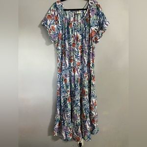 St Johns Bay Floral Tiered Maxi Dress Size 2x